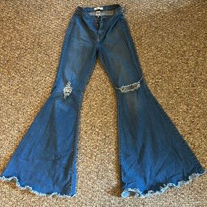 Vibrant bell bottom jeans